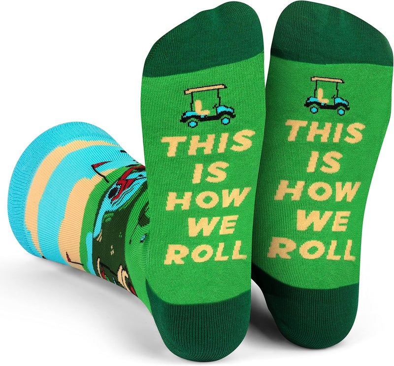 Lavley Funny Golf Socks - Fun gift for golfers - Unisex one size fits most - Great for birthdays or stocking stuffers - Image 1