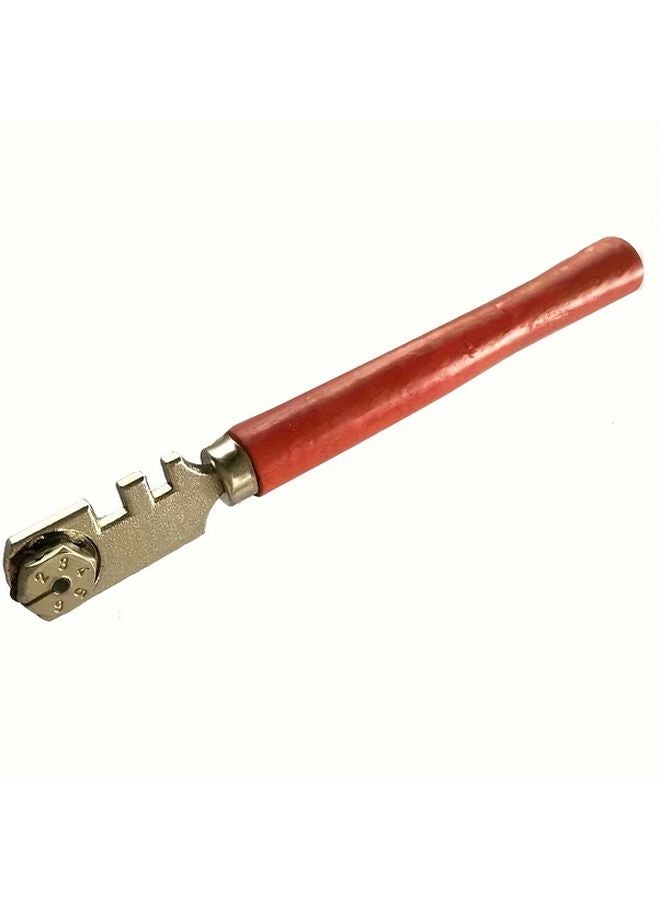 1pc Glass Cutter Tool With 6 Carbide Wheels Wood Handle For Glass Bottles Mirrors - Image 3
