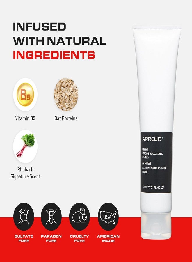 Arrojo Hair Gel for Short Hair, 5.1oz - No-Flake Styling Gel with Vitamin B5 - Strong Hold, Pliable Finish, Non-Sticky for Sleek & Modern Hairstyles - Image 4