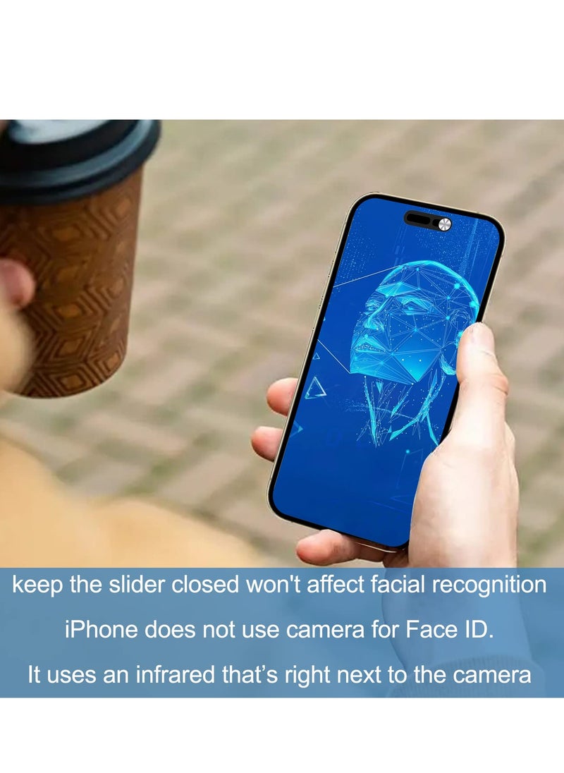 Generic - Camera Privacy Cover for iPhone 15 Pro Max, Secure Face ID Protection, Compatible with iPhone 15/14 Pro Models, 2 Pack Silver - Image 1