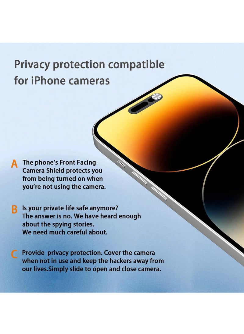 Generic - Camera Privacy Cover for iPhone 15 Pro Max, Secure Face ID Protection, Compatible with iPhone 15/14 Pro Models, 2 Pack Silver - Image 1