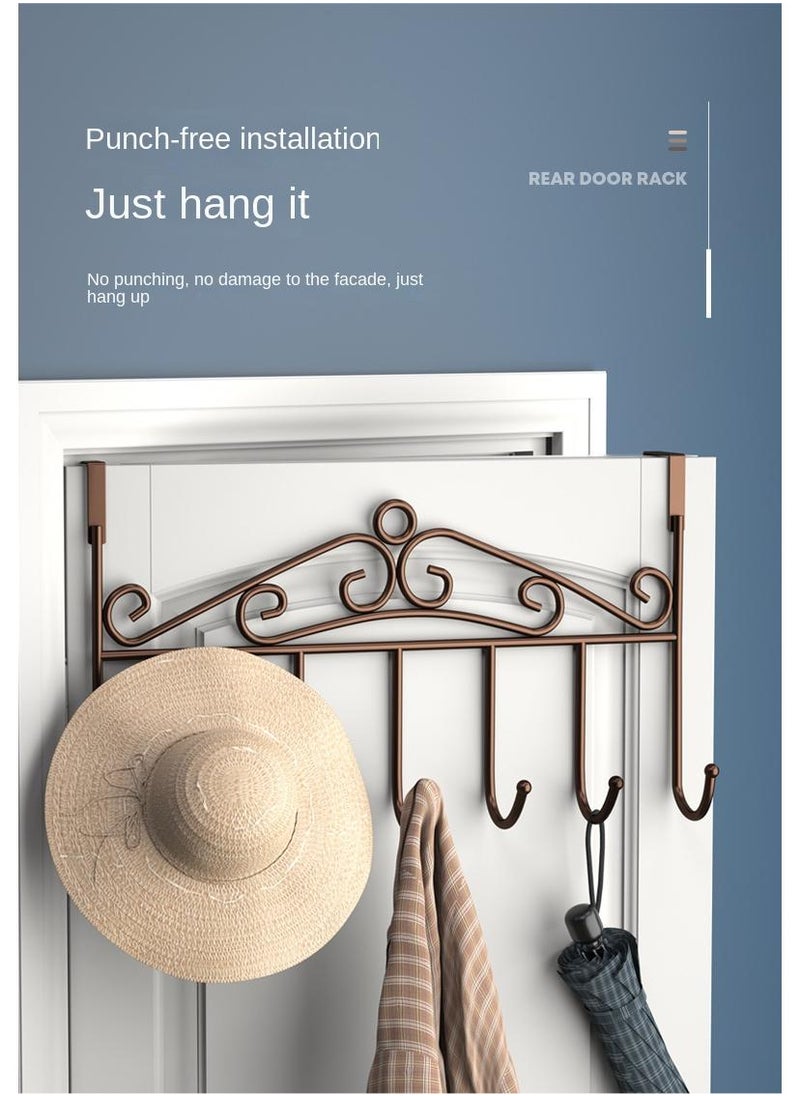 Y&D Bag Towel Coat Clothes Hat Over Door Hanger 5-Hook Bathroom Hanging Rack Holder  - Image 2