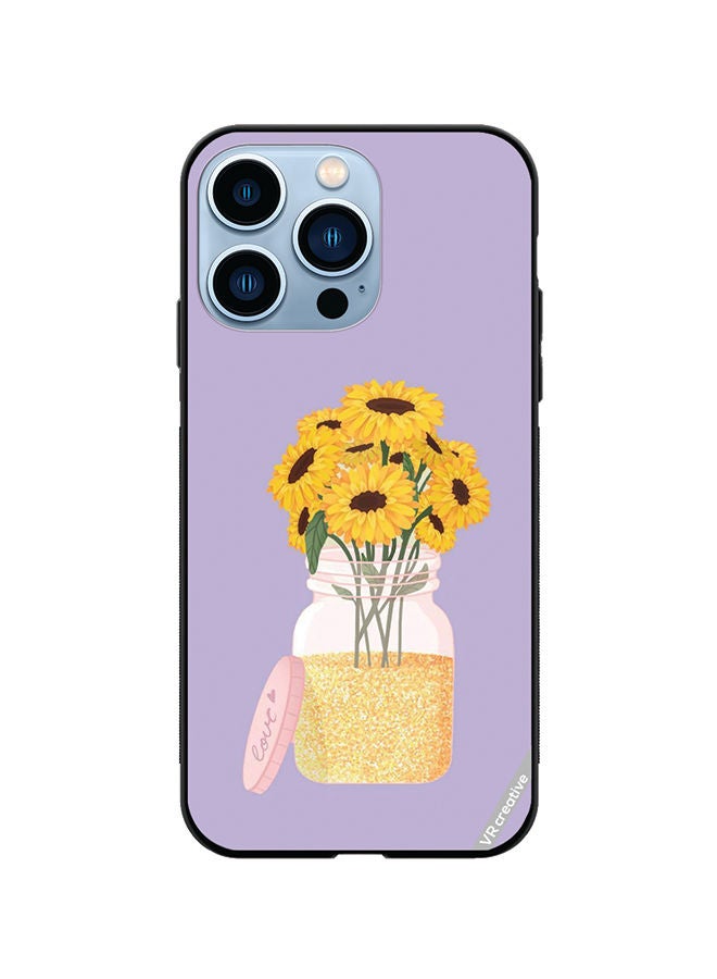 VR CREATIVE Protective Case Cover For Apple iPhone 14 Pro Sunflower In Jar Design Multicolour - Image 1