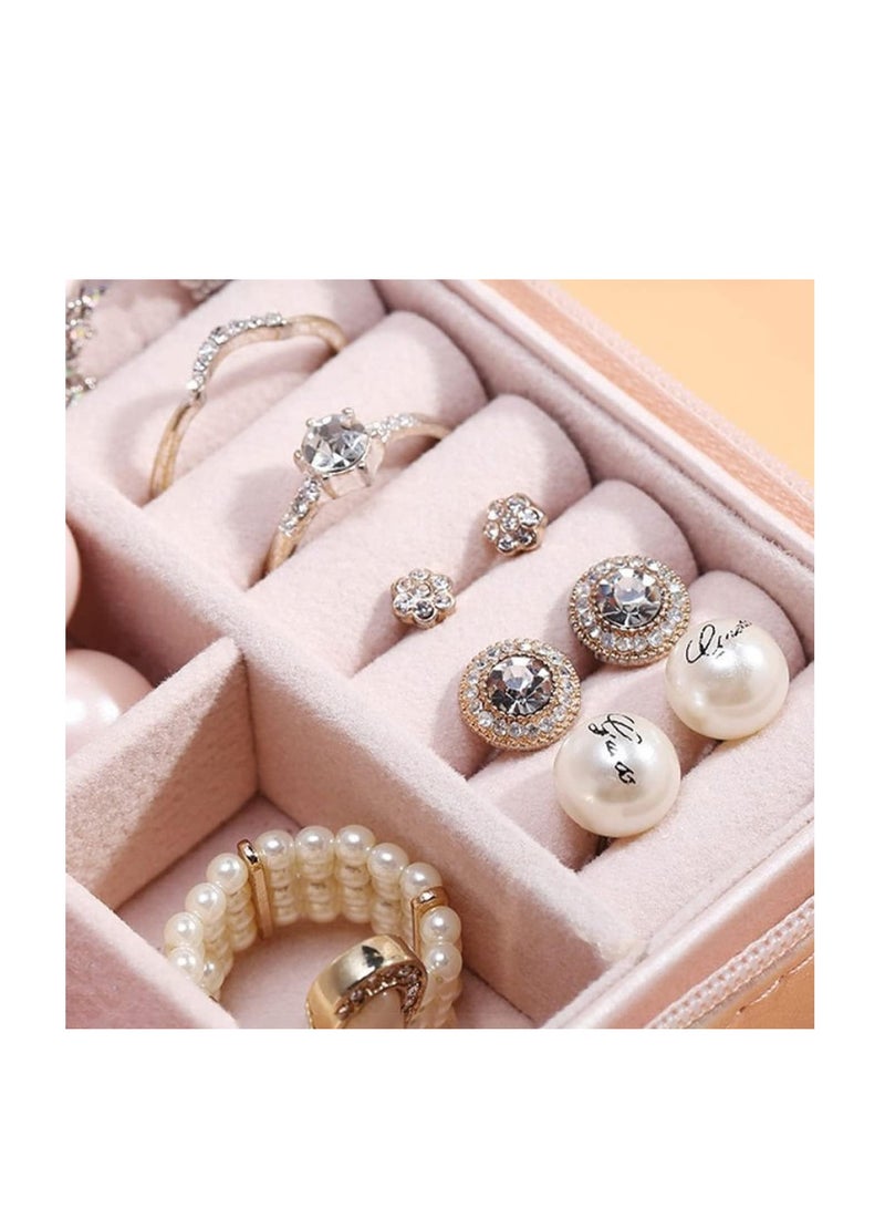Portable Small Travel Jewelry Box Case Holder for Storing Small Items Like Rings, Necklaces, Earrings, Cufflinks for Girls and Women (White)  - Image 3
