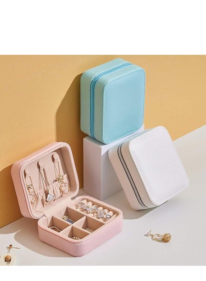 Portable Small Travel Jewelry Box Case Holder for Storing Small Items Like Rings, Necklaces, Earrings, Cufflinks for Girls and Women (White)  - Image 5