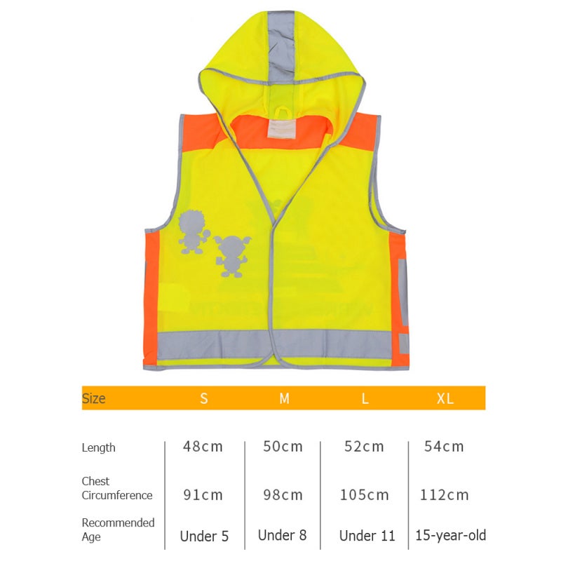 SFVest Reflective Vest High Visibility Knitted Fabric Quick Dry Safety Gear - Bright Silver Sticker Overall Protection Low Elastic Wire Reflective Vest for Children School Running Cycling - Image 2