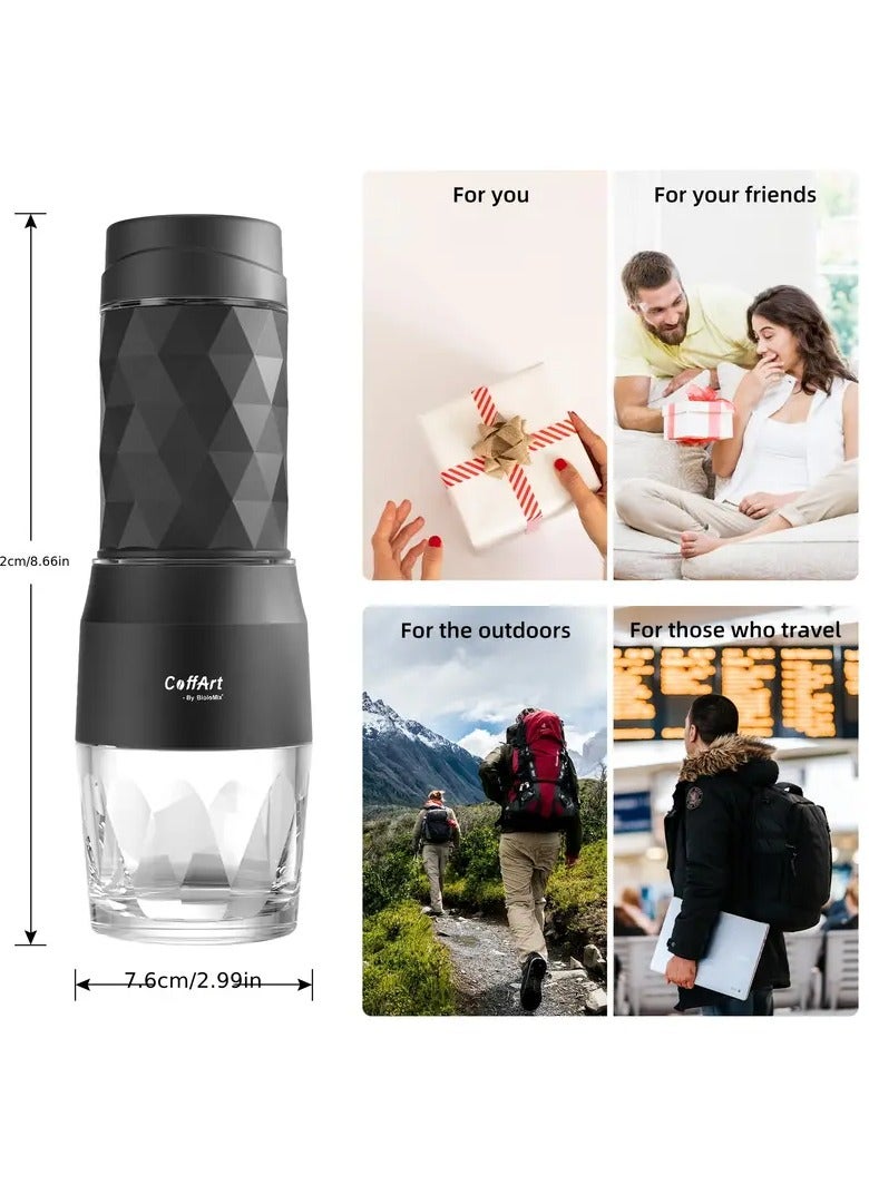 Cafelffe Portable Hand Press Coffee Maker, Manual Espresso Machine Compatible with Nespresso & Dolce Gusto Capsules, 18Bar Mini Coffee Brewer for Travel, Camping & Office Use, Black - Image 3