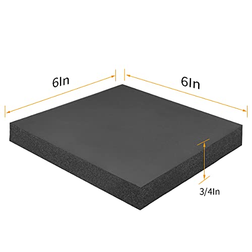 DGSL 4 Pcs Foam Sheets Self Adhesive, 3/4 in Thick X 6 in X 6 in Closed Cell Foam Pad Neoprene Rubber Sheets Non-Slip Insulation Pads Vibration for Furniture Crafts Cars - Image 2