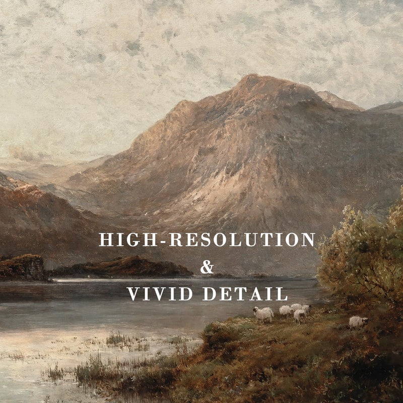 Kizbok Vintage Landscape Wall Art  Vintage Art Prints for Wall Decor Scotland Highland Mountain Sheep Lake Canvas Painting Pictures for Cozy Bedroom Decor  Bathroom Decor Wall Art(8"" x 10""-UNFRAMED) - Image 3
