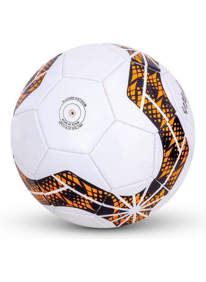 Vector X Fighter 32 Panel PVC Football – Professional Training & Match Soccer Ball, Durable Design, Size 5, White - Image 4