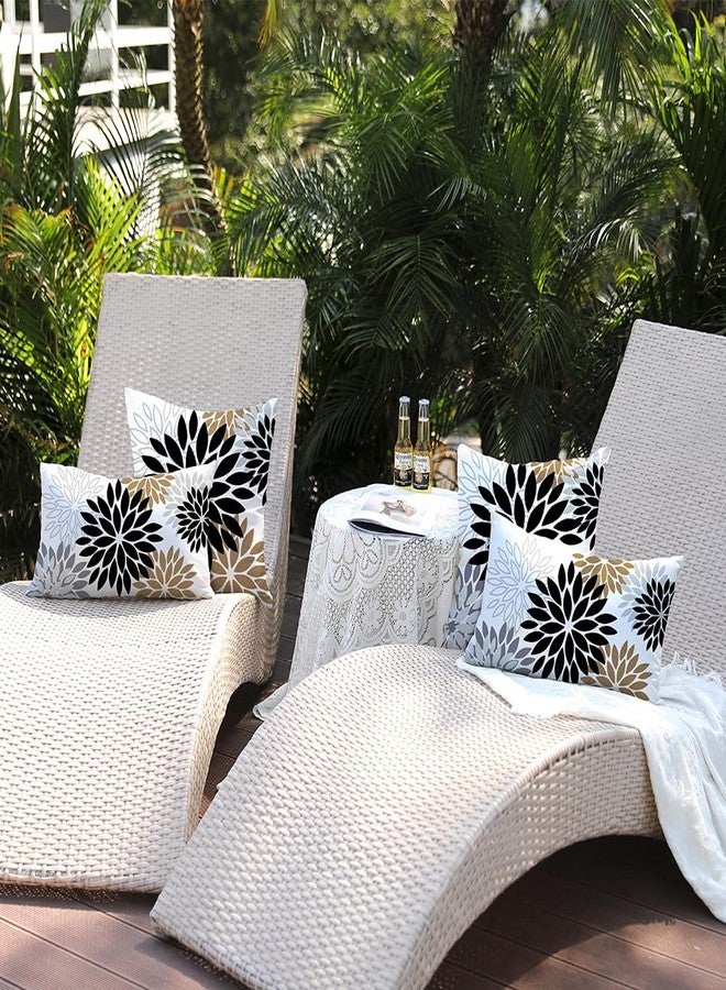 DFXSZ Black Brown Pillow Covers 12x20 Inch Set of 2 White Gray Flower Throw Pillows Farmhouse Outdoor Modern Floral Linen Square Cushion Case Decor for Living Room Sofa Patio Funiture Garden 002B12 - Image 5