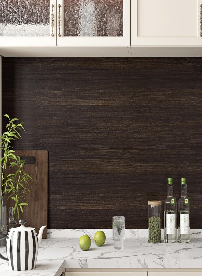 Wallercity Thick Brown Wood Grain Wallpaper Faux Wood Grain Contact Paper for Countertops Decorative Self-Adhesive Vinyl Film for Cabinets Waterproof Peel and Stick Countertops Wall Paper 15.8''x197'' - Image 3