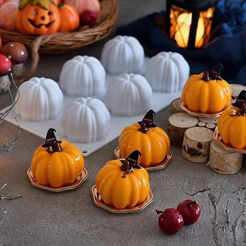 Silicone Pumpkin Mold 29.5*17*5cm White Effortless Release 3D Cake Mold - Festive Detail Halloween Baking Mold for Home Baking, Crafting Parties - Image 2