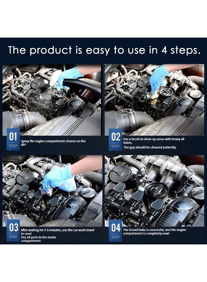 NORA Engine Surface Degreaser Spray 500ml Heavy Duty Car Engine Cleaner Oil Grease Remover Fast Acting No Foam Formula Multi Surface Automotive Cleaning Spray N-401 - Image 5