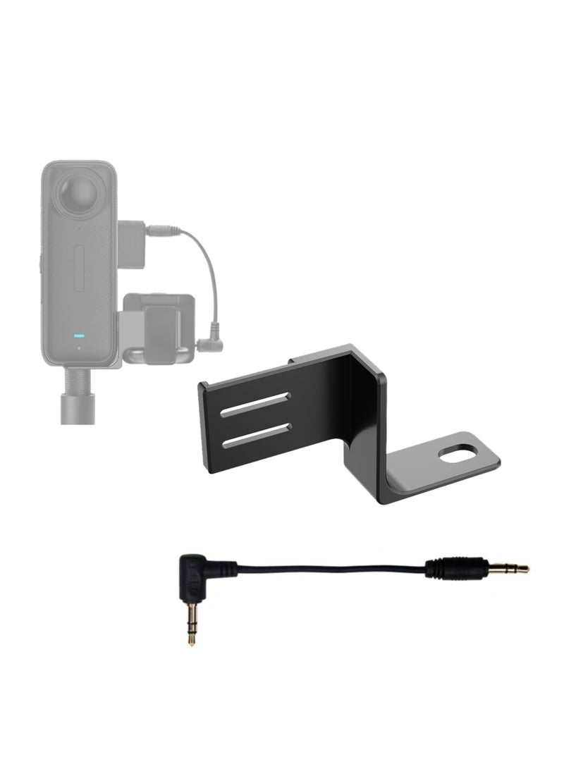 1Pcs Invisible Mic Cold Shoe Compatible with Insta360 X5 X4 Mic Adapter Mount Bracket External Microphone Holder with Audio Cable Compatible for Insta360 X5 Accessories  - Image 1