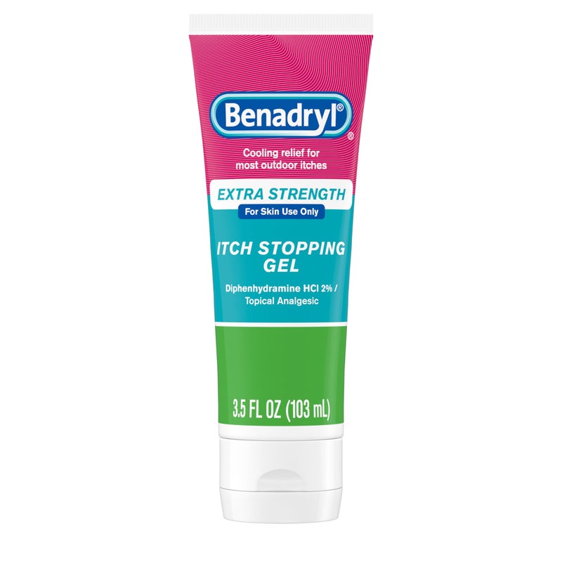 Benadryl Extra Strength Anti Itch Relief Gel 2 Diphenhydramine HCl Relief from Insect Bites Sunburn More Great for Camping Essentials 35 fl oz