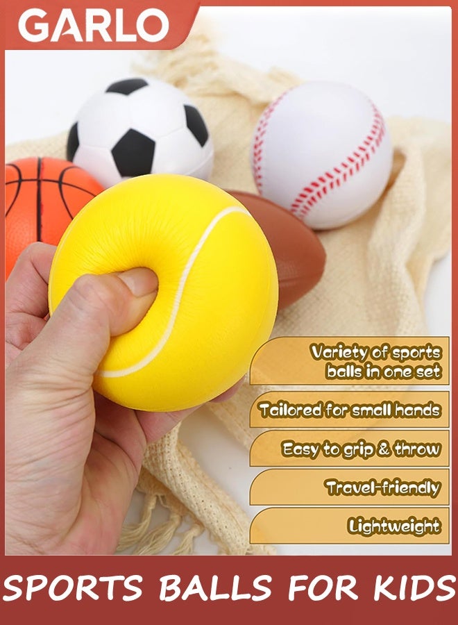 Garlo Sports Balls for Kids, 5 Pack Small Sports Foam Balls for Toddlers 1-3 Years Old Playground Balls Rubber Kickballs Dodgeballs with Duffle Bag, for Kids Toddlers Indoor Outdoor Toys - Image 4