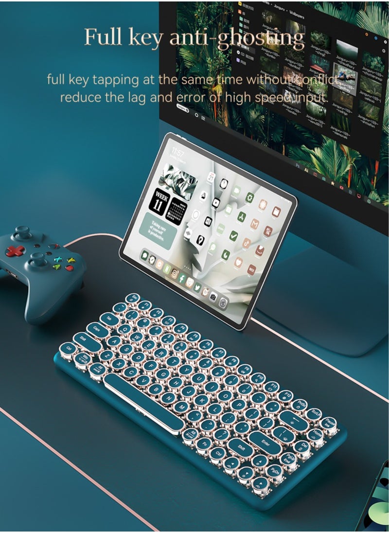 ZIPFORCE - Wireless Mechanical Gaming Keyboard, 2.4GHz/Bluetooth/USB-C with Cable, Warm White, Backlight, 84 NKRO Hot Swap Compatible Green Keys - Image 1