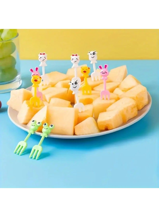 Creative Cartoon Children's Plastic Fruit Sign Home Creative Color Fruit Fork Suit Wholesale-Color:Opp Bag-Specifications: Button Style  - Image 5