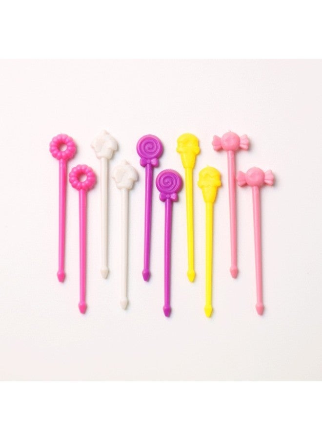 Creative Cartoon Children's Plastic Fruit Sign Home Creative Color Fruit Fork Suit Wholesale-Color:Opp Bag-Specifications: Button Style  - Image 1