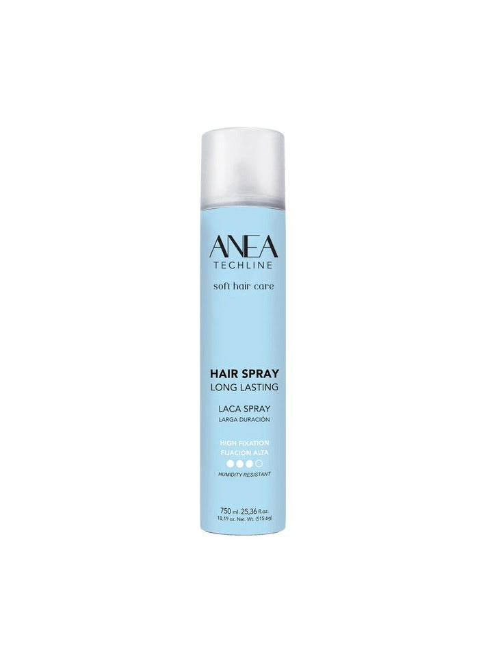 ANEA TECHLINE Anea Soft Hair Care 750ml Long Lasting Hair Spray Spain made Humidity Resistant and High Fixation