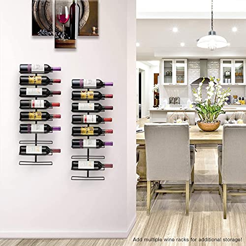 Sorbus Wall Mount Wine Rack 3-Pack – Holds 9 Bottles Each – Black Metal Wine Bottle Holders for Wall, Modern Wine Rack for Home Bar, Kitchen - Image 4