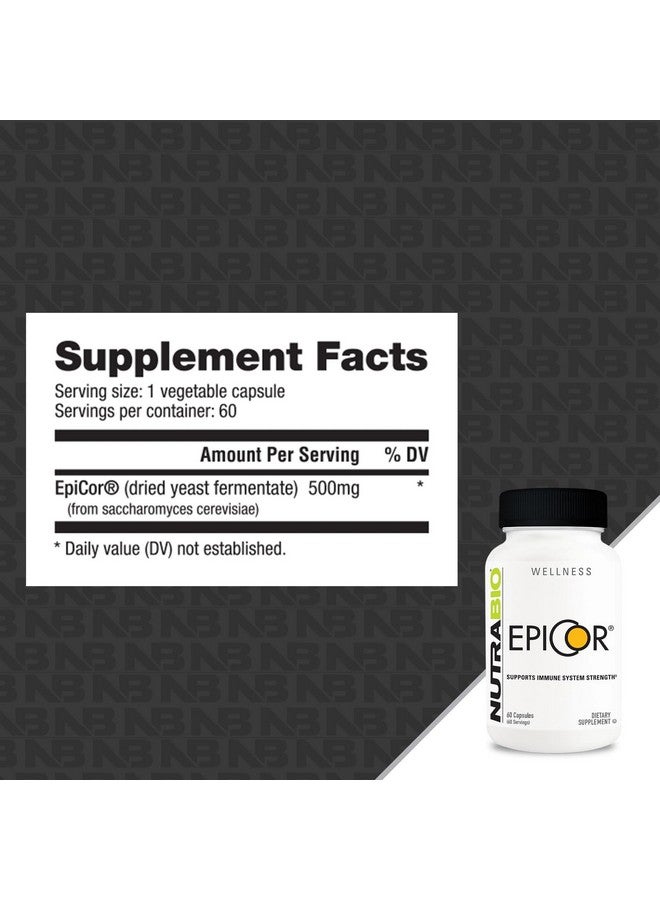 NutraBio - Epicor Multi Vitamin - Prebiotic - Antioxidant Support - Independent Lab Tested - 500mg - 60 Vegetable Caps - Image 2