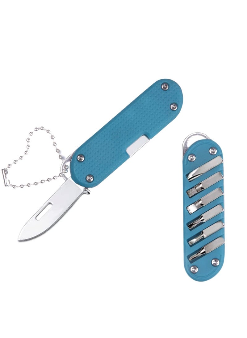 Tinkpin Tinkpin 1 Pcs Pocket Cutter 6Bit Adjustable Screwdriver Multipurpose Cutting Tool Mini EDC Tool Keychain for TravelCampingOutdoor Magnetic Driver Combo Storage Organizer Metal 