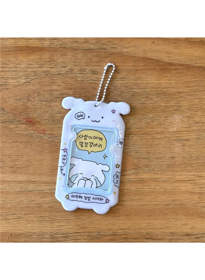NIBEMINENT 1 - Piece Cute Dog Hamster Kpop Photo Card Holder Pendant Key Chain ID Badge Holder ID Card Holder Photo Card Protector for School ID Office ID Access Card for Women Girls - Image 1