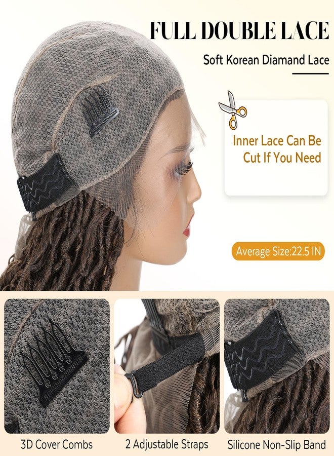 ويجني باروكة شعر مضفرة بوهو من WIGNEE، مع دانتيل أمامي مزدوج، وشعر مستعار مضفر من Goddess Faux Locs، مُنتَفّى مسبقًا بتطريز شعر الطفل، وشعر مستعار مضفر بدون عقد مربعة للنساء ذوات البشرة السمراء - Image 4