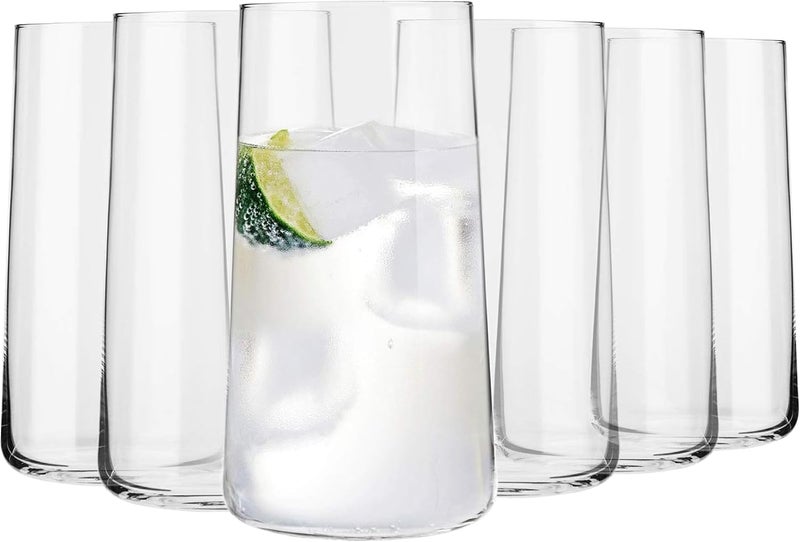 Krosno Tall Water Juice Drinking Glasses | Set of 6 | 18.3 oz | Avant-Garde Collection | Highball & Tumbler Crystal Glass | Home Restaurants and Parties | Dishwasher Safe | Gift Idea | Made in EU - Image 1