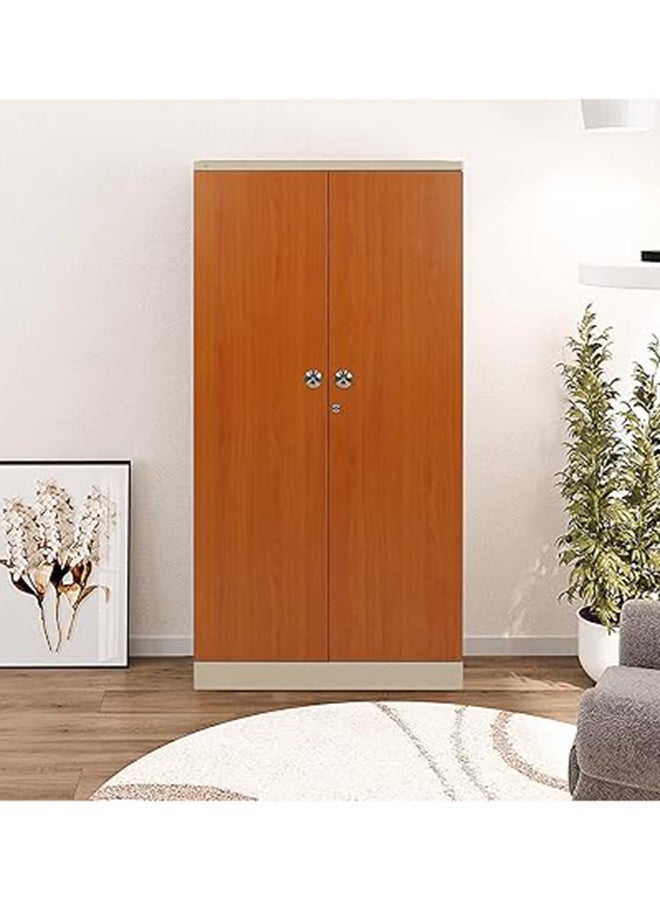 RIGID Steel Office Cupboard with Wooden Door Beige 183x91.4x47.5cm  - Image 1