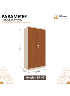 RIGID Steel Office Cupboard with Wooden Door Beige 183x91.4x47.5cm  - Image 3