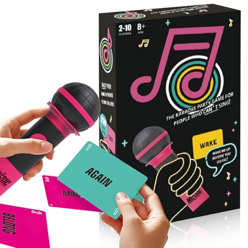 ATG Mic Karaoke Party Game Hilarious Singing Challenge for Families Friends with 250 Song Lyrics Perfect for Game Nights Birthday Parties 8 Years Old 210 Players - Image 1