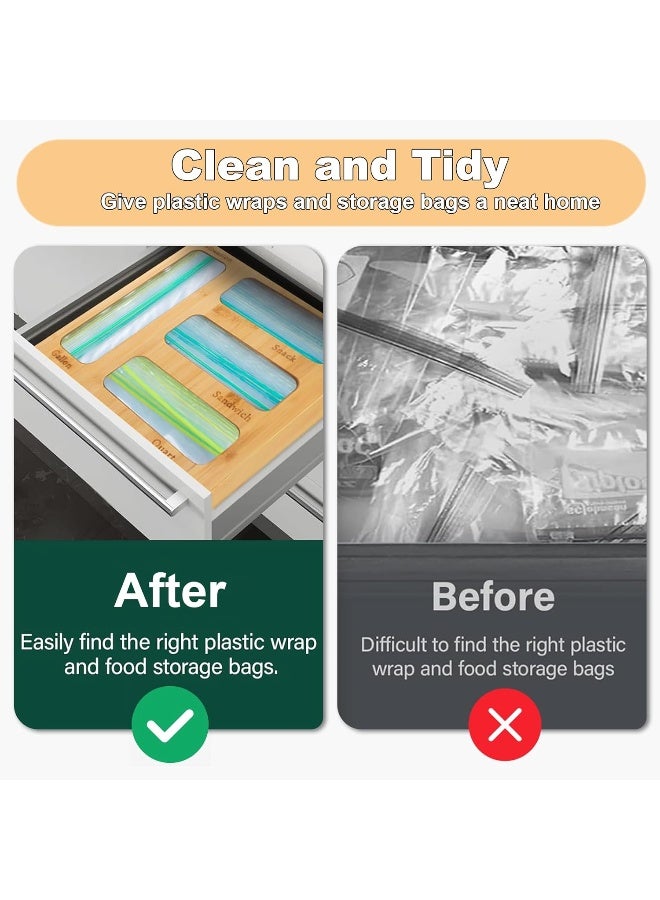 Honey Bee Bamboo Ziplock Bag Organizer – Perfect for Gallon Food Bags - Image 4