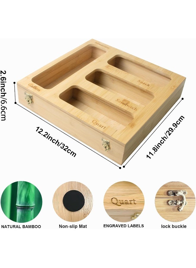 Honey Bee Bamboo Ziplock Bag Organizer – Perfect for Gallon Food Bags - Image 3