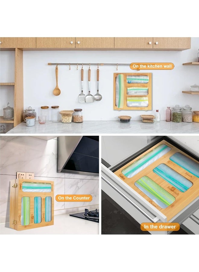 Honey Bee Bamboo Ziplock Bag Organizer – Perfect for Gallon Food Bags - Image 5