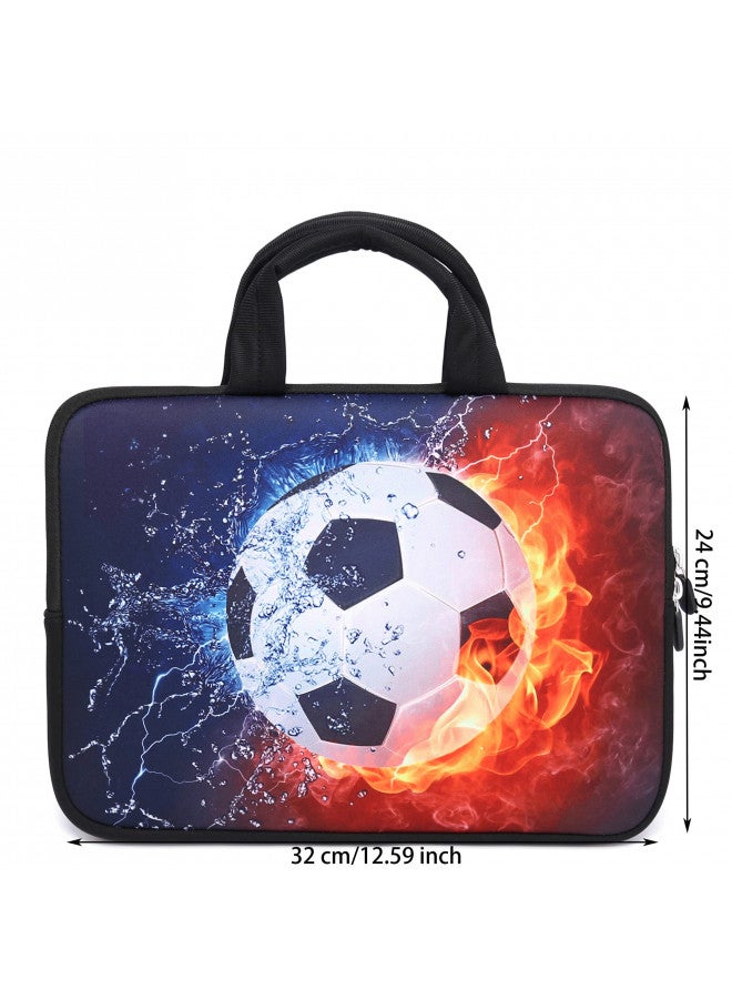 HAPLIVES 11" 11.6" 12" 12.1" 12.5" inch Laptop Carrying Bag Chromebook Case Notebook Ultrabook Bag Tablet Cover Neoprene Sleeve Fit Apple MacBook Air Samsung Google Acer HP DELL Lenovo Asus(Football Fire) - Image 1