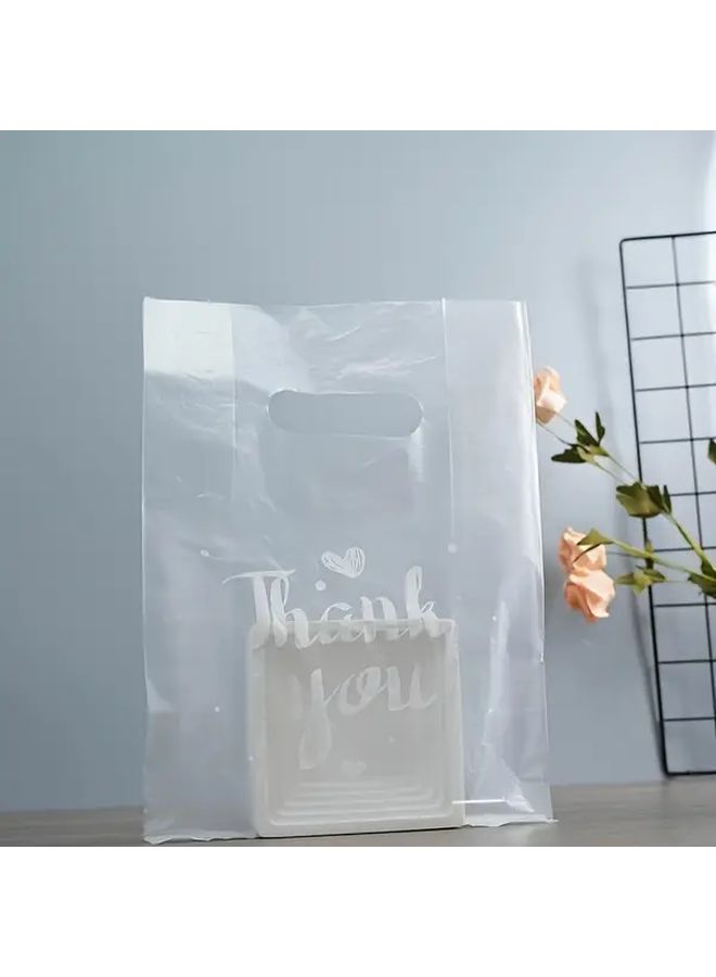50 Large Transparent Plastic Gift Bags with Handles for Shopping Party Favors - Image 4