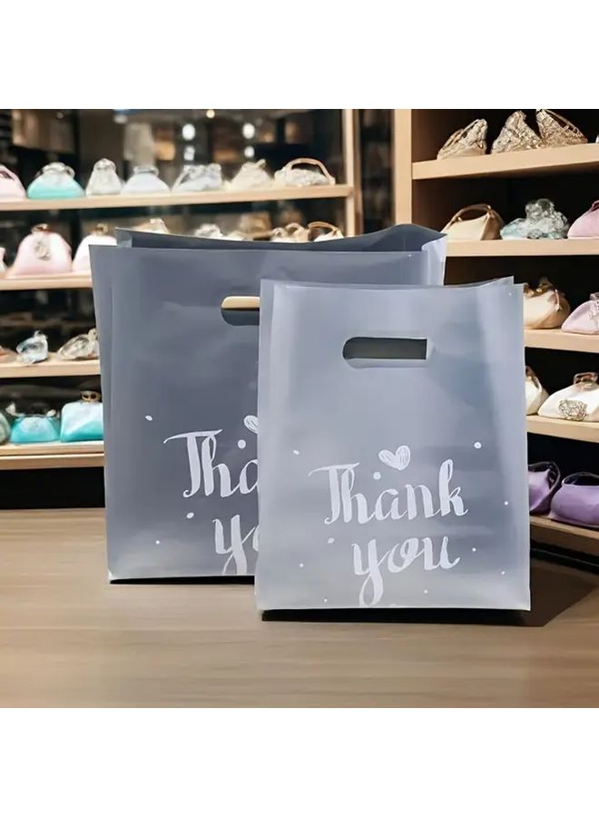 50 Large Transparent Plastic Gift Bags with Handles for Shopping Party Favors - Image 1