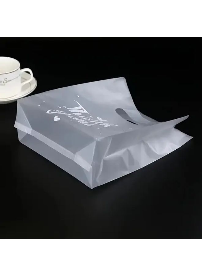 50 Large Transparent Plastic Gift Bags with Handles for Shopping Party Favors - Image 5