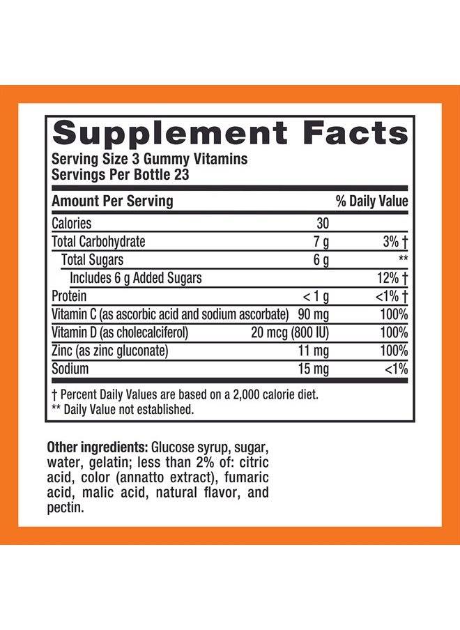ZICAM - Daily Immune Support, Gummy Supplement, Zinc, Vitamin C and Vitamin D, Citrus Strawberry Flavor, 70 Count - Image 1