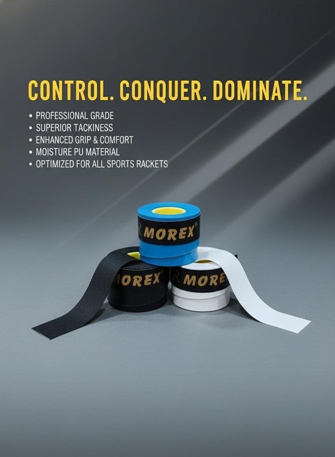 MOVEX Morex Badminton & Tennis Racket Grip Tape (Pack of 3) | Multicolor Anti-Slip Overgrip | Durable, Moisture-Wicking, Sweat Absorbent & Strong Cushion Grip | Ideal for All Sports Rackets - Image 5