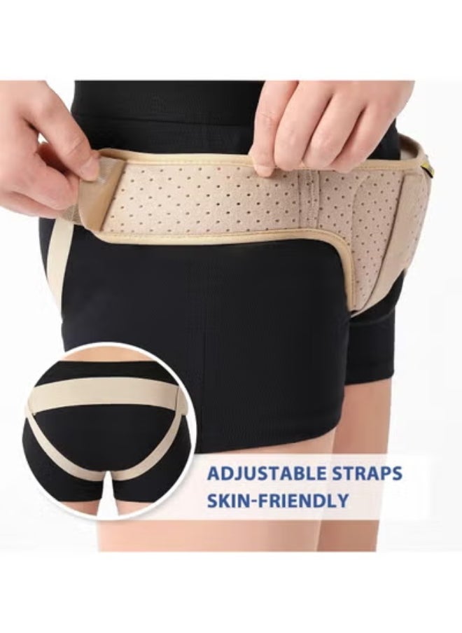 AROAQ Hernia Belt Truss for Inguinal or Sports Hernia Support Brace Pain Relief Recovery Strap with 2 Removable Compression Pads( Medium )  - Image 2
