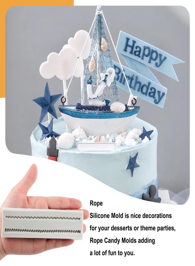 Sijiangmold Rope Bead 3D Silicone Fondant Mold Ropes Knots Silicone Mold For Cupcake Topper Cake Decorating Candy Chocolate Polymer Clay Gum Paste Set Of 3 - Image 3