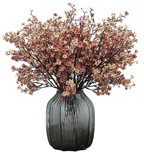 JAKY Global JAKY-Global Babys Breath Silk Artificial Flowers 6 Bundle European Fake Flowers Decor Wedding Party Fall Stems Decoration Bouquets DIY Home Garden,Farmhouse,Living Room Decor (Beige Brown-6pcs) - Image 1