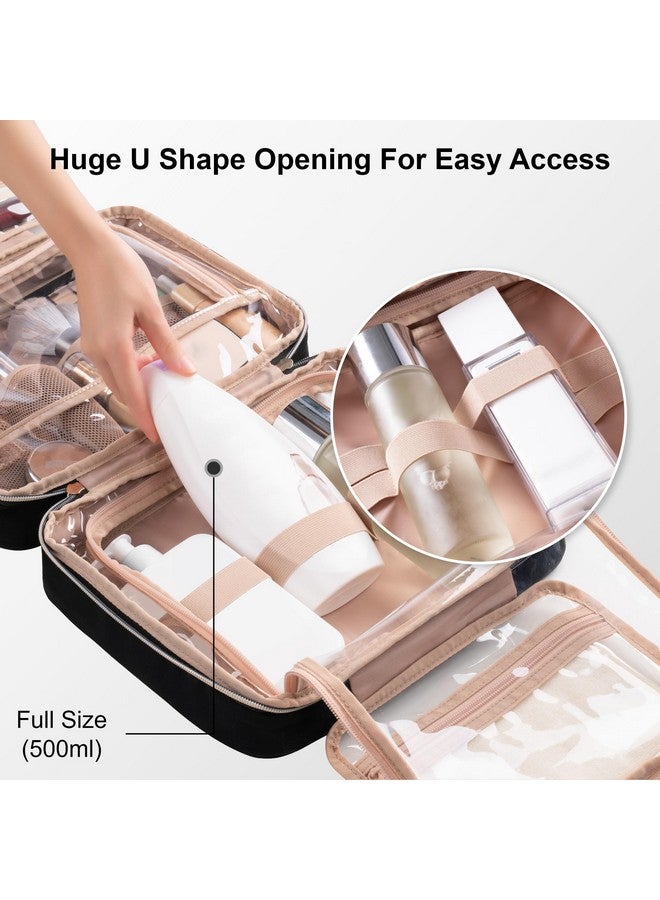 إيفر فن حقيبة أدوات الزينة للسفر من Everfun للنساء مزودة بحجرة مانعة للتسرب، ومنظمة لمستحضرات التجميل، ومجموعة أدوات الزينة، وإكسسوارات السفر الأساسية التي يجب اقتناؤها - Image 5