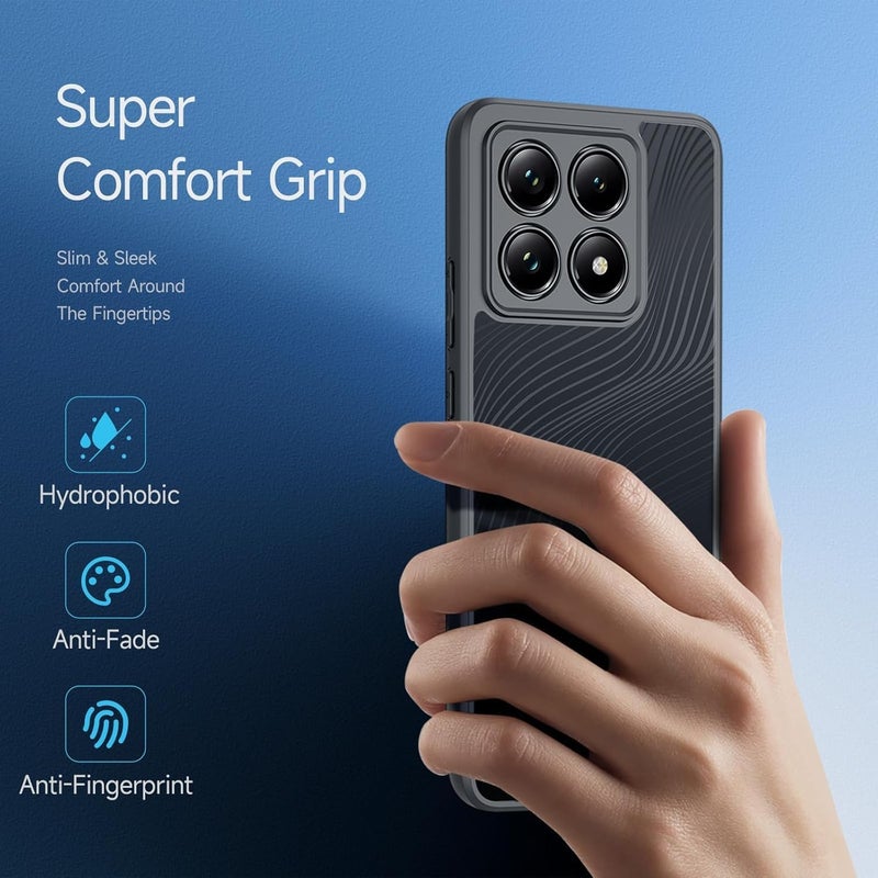 Beauenty For Xiaomi 14T Pro Case Shockproof Hard Pc Back Soft Tpu Frame, Anti-Scratch Protective Cover Black - Image 3