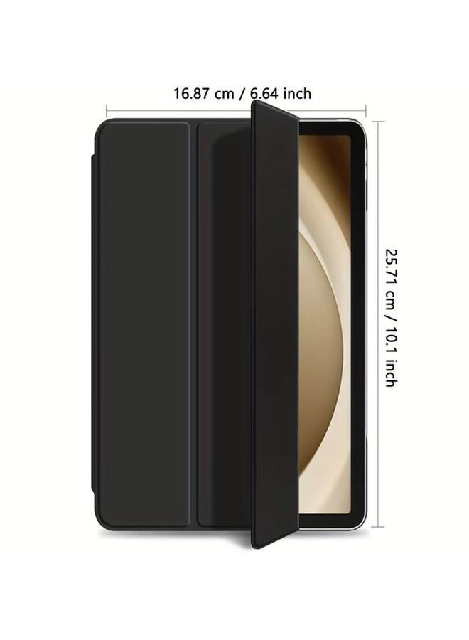 حالة حماية لجهاز Galaxy Tab A9 مقاس 8.7 بوصة إصدار 2023، غطاء علوي من الجلد الصناعي الأزرق، غطاء خلفي غير لامع، مقاوم للسقوط والخدوش. - Image 2