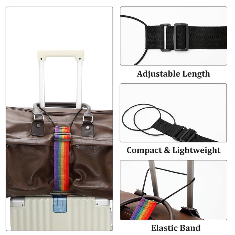 Aeenioy 3Pcs Luggage Straps for Suitcases,Luggage Strap, Adjustable Elastic Luggage Straps Bag Bungees for Carry Bag, Travel Belt Luggage Fixing Straps Clamping Strap, Travel Belt for Luggage Over Handle - Image 4